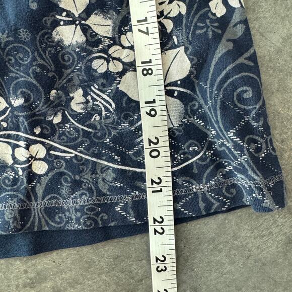 Vintage Y2K Mcbling Rhinestone Graphic Black Floral Henley Women's Small Tee - Picture 5 of 5